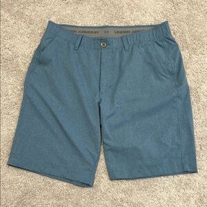 Under Armour Blue Flat Front Shorts Lightweight Casual